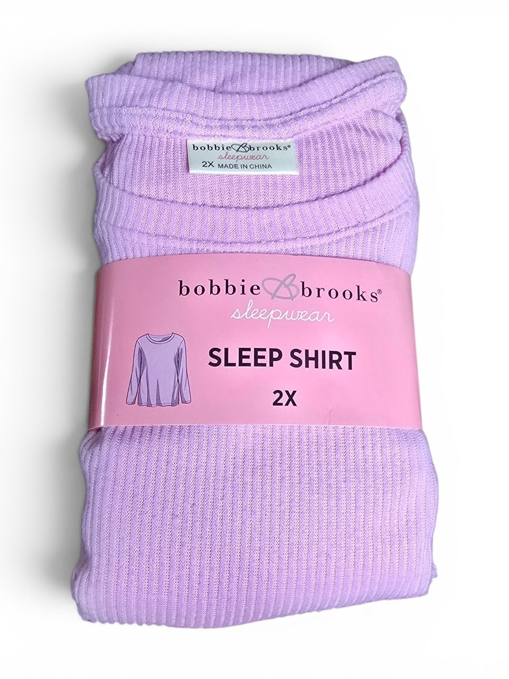 Bobbie Brooks Light Pink Ribbed Sleep Shirt 2X NWT